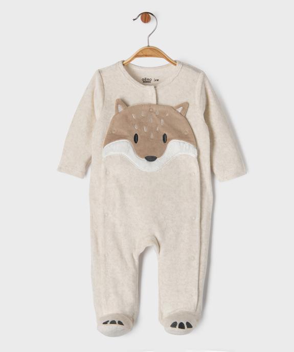 Pyjama en velours ouvert devant motif renard bébé garçon vue6 - GEMO(BEBE DEBT) - GEMO