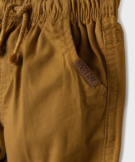 Bermuda en coton avec taille ajustable bébé garçon vue2 - GEMO(BEBE DEBT) - GEMO