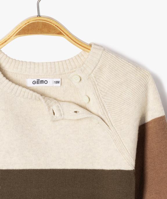 Pull en coton 4 couleurs bébé garçon vue2 - GEMO(BEBE DEBT) - GEMO