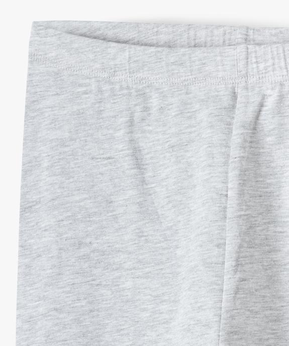 Legging long uni en coton fin fille vue2 - GEMO 4G FILLE - GEMO