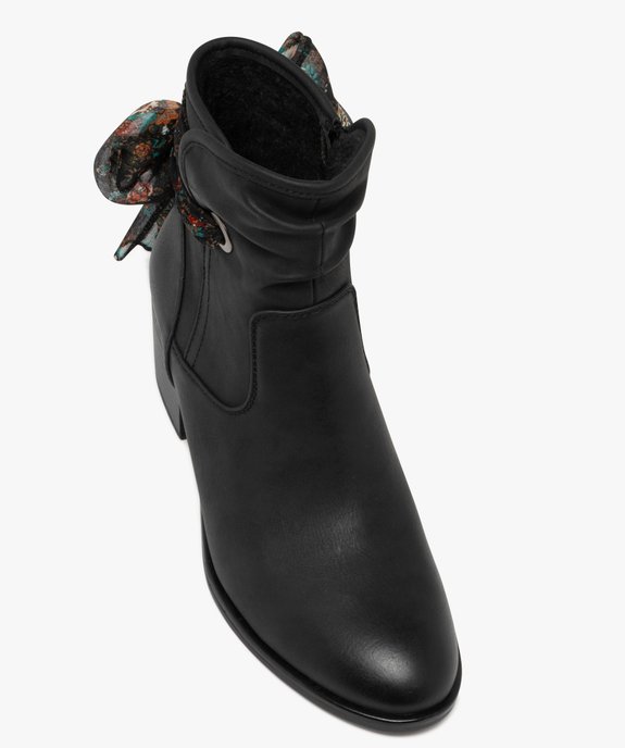 Boots femme fourrées à talon carré avec foulard noué style vintage vue6 - GEMO(URBAIN) - GEMO
