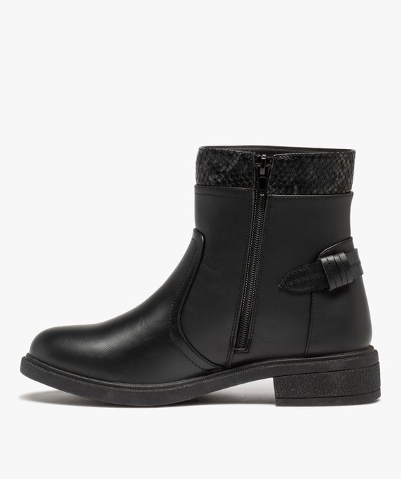 Boots femme unies avec détail serpent imitation vue4 - GEMO (CASUAL) - GEMO