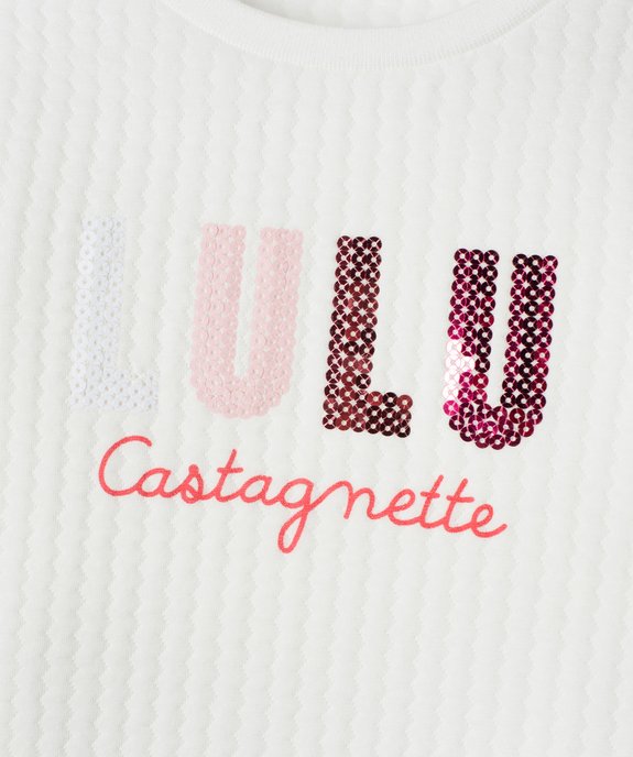 Sweat fille avec motif pailleté et volants sur les épaules - LuluCastagnette vue2 - LULUCASTAGNETTE - GEMO