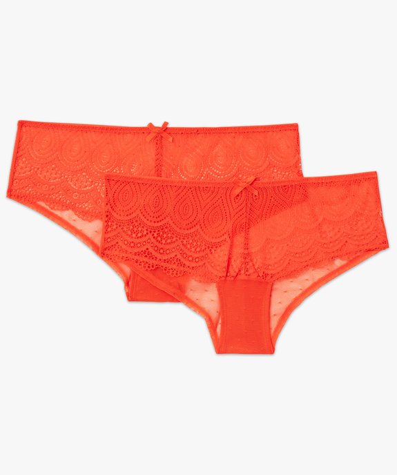 Shorty en dentelle et plumetis femme (lot de 2) vue4 - GEMO(HOMWR FEM) - GEMO
