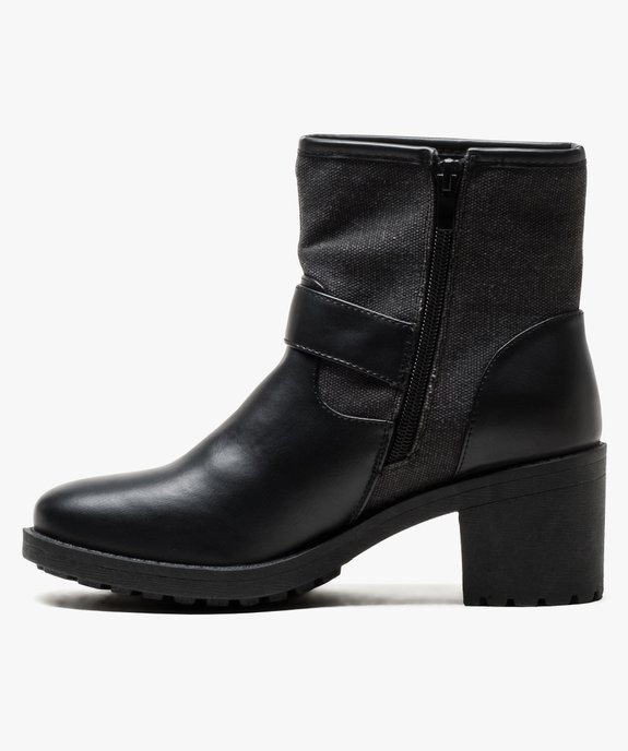 Boots bi-matières avec motif étoiles sur la tige vue3 - GEMO(URBAIN) - GEMO