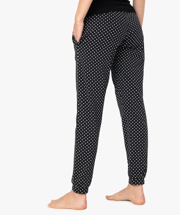 Pantalon de pyjama femme avec bas resserrés vue3 - GEMO(HOMWR FEM) - GEMO