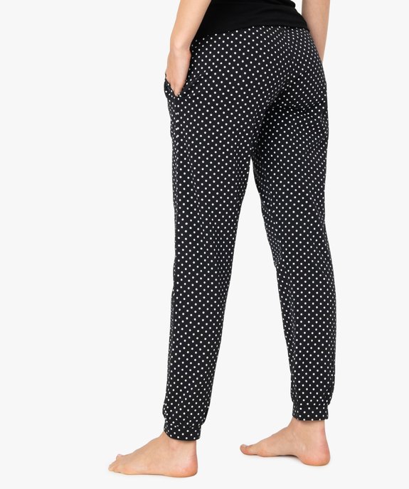 Pantalon de pyjama femme avec bas resserrés vue3 - GEMO(HOMWR FEM) - GEMO