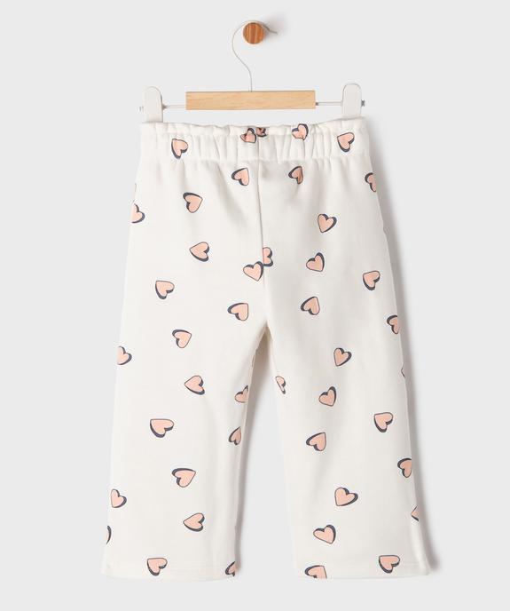 Pantalon de jogging ample avec intérieur molletonné bébé fille vue3 - GEMO 4G BEBE - GEMO