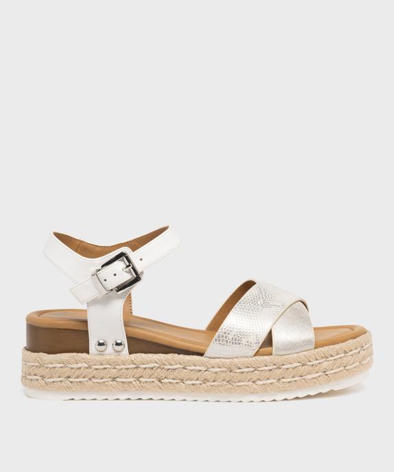 Sandales à talon compensé et semelle plateforme en corde femme vue1 - VALENTINA BALDA - GEMO