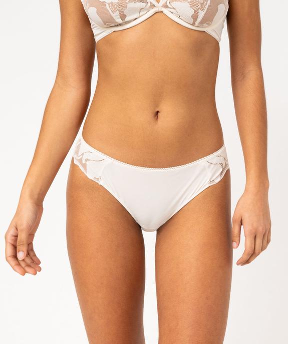 Culotte microfibre avec dos en dentelle femme vue1 - GEMO(HOMWR FEM) - GEMO