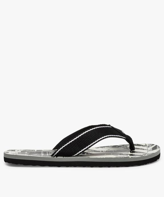 Tongs homme larges brides en toile et semelle imprimée  vue1 - GEMO (PLAGE) - GEMO
