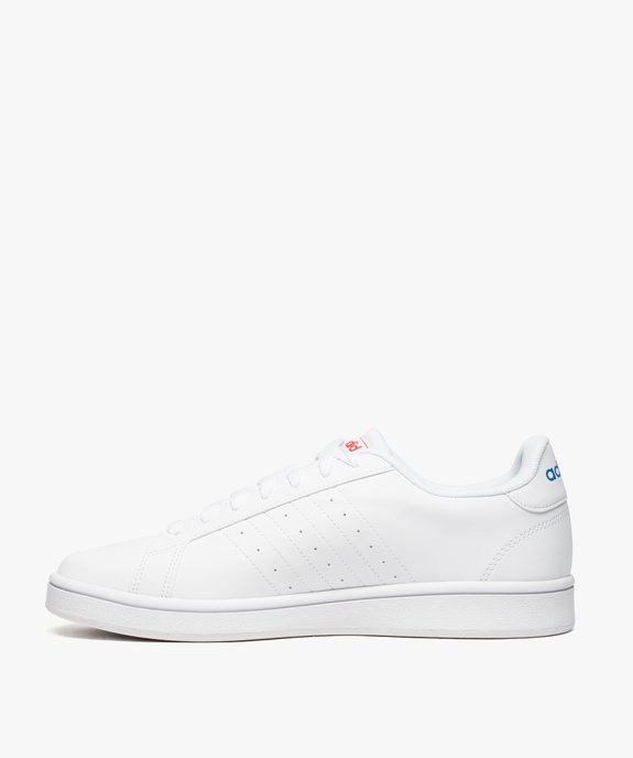 Baskets homme à lacets bandes bicolores - Adidas Grand Court Base vue3 - ADIDAS - GEMO
