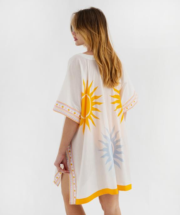 Robe de plage en coton léger à motif femme vue3 - GEMO (PLAGE) - GEMO