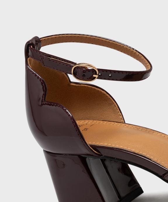 Escarpins à bout carré et talon large vernis femme - Valentina Baldano vue6 - VALENTINA BALDA - GEMO