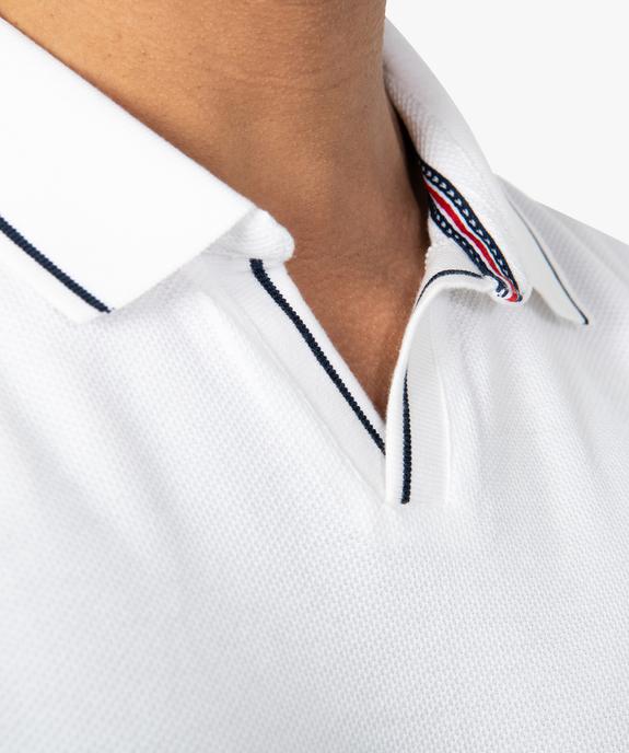 Polo homme à manches courtes en maille nid d'abeille vue3 - GEMO (HOMME) - GEMO