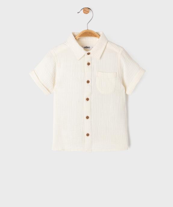 Chemise en gaze de coton à manches courtes bébé garçon vue1 - GEMO(BEBE DEBT) - GEMO