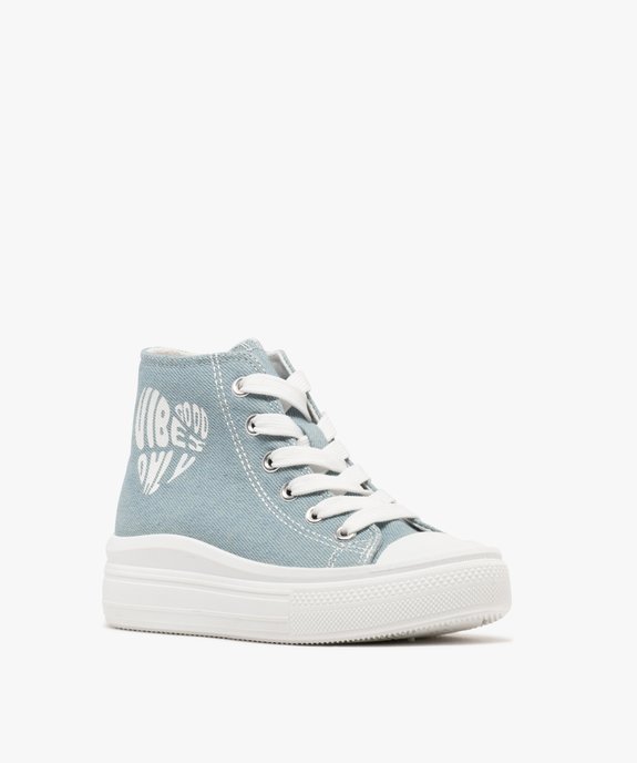 Baskets montantes en toile avec lacets et zip fille vue2 - LOVELY WINGS - GEMO