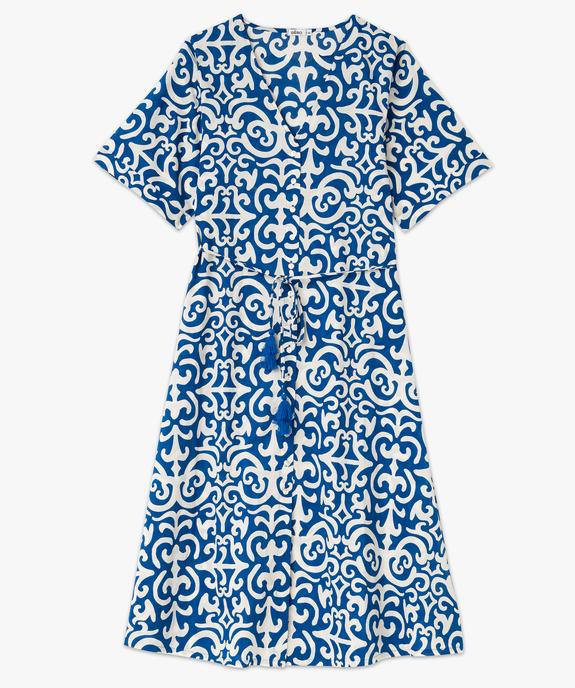 Robe longue à manches courtes imprimée femme vue4 - GEMO(FEMME PAP) - GEMO