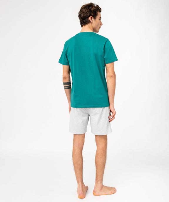 Pyjashort en coton avec haut imprimé homme vue3 - GEMO 4G HOMME - GEMO