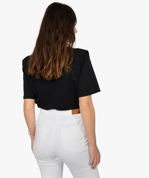 Tee-shirt femme à manches courtes et épaulettes vue3 - GEMO(FEMME PAP) - GEMO