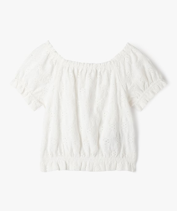 Chemise à manches courtes en maille ajourée fille vue1 - GEMO (ENFANT) - GEMO