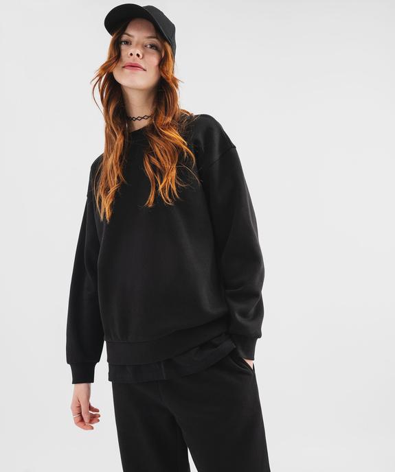 Sweat à col rond en molleton uni femme vue1 - GEMO 4G FEMME - GEMO