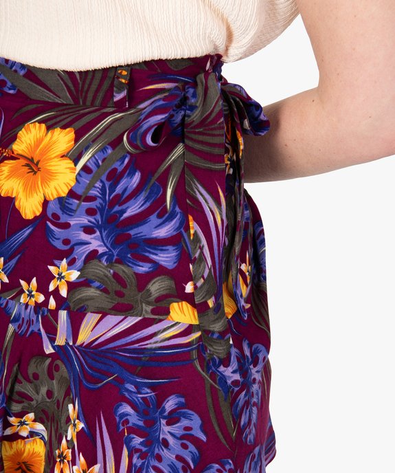 Jupe-short femme fluide motif fleuri vue3 - GEMO(FEMME PAP) - GEMO