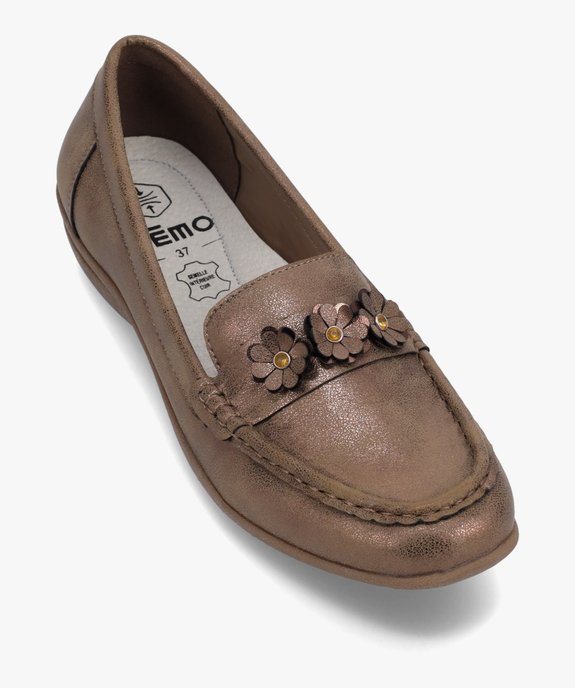 Mocassins femme confort unis ornés de fleurs et strass vue5 - GEMO (CONFORT) - GEMO