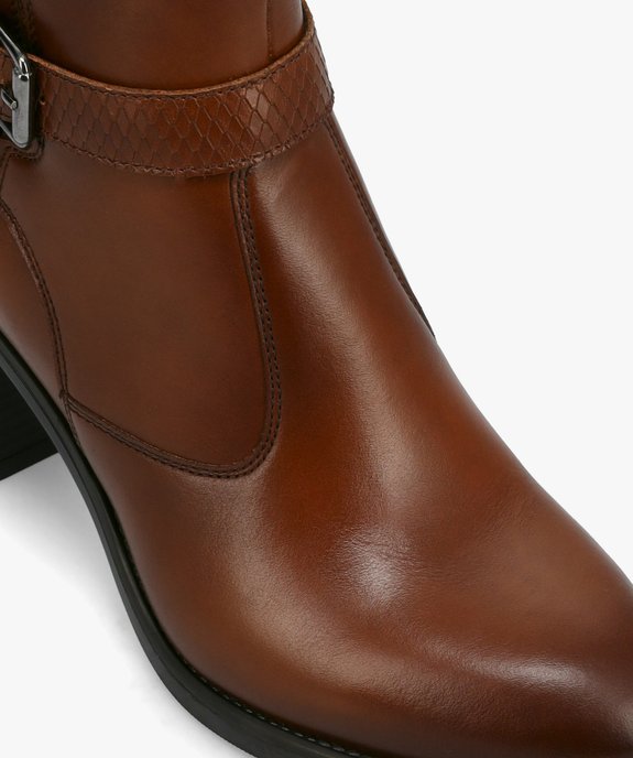 Boots femme à talon dessus cuir et bride fantaisie - Tanéo vue6 - TANEO - GEMO