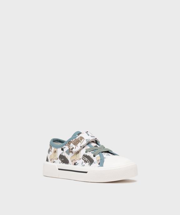 Baskets en toile imprimée à scratch garçon - Buggyshoes vue2 - BUGGY GEMO FOR GOOD - GEMO