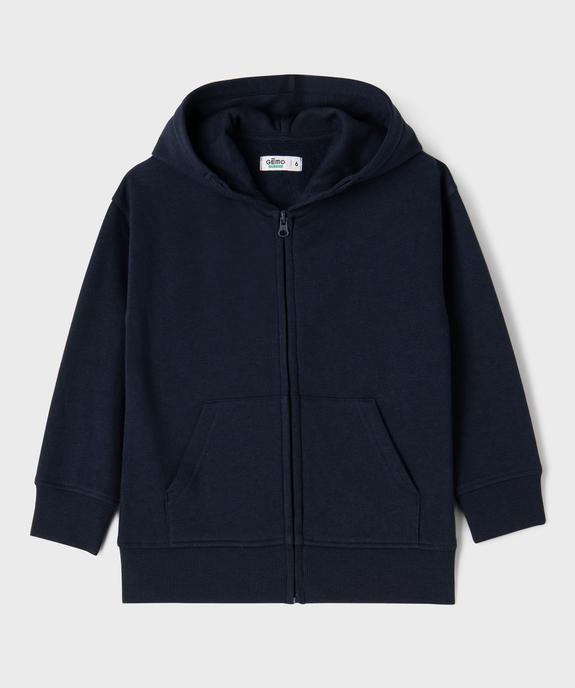 Sweat zippé à capuche uni garçon vue1 - GEMO 4G GARCON - GEMO