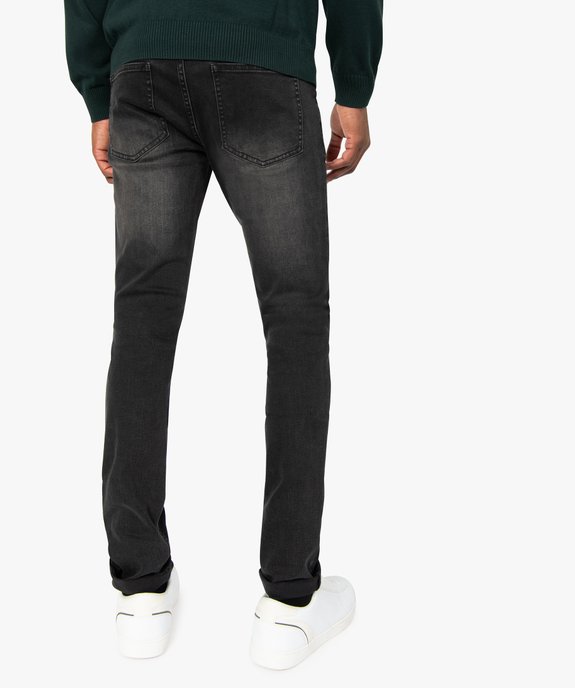 Jean homme skinny délavé avec plis sur les hanches vue3 - GEMO (HOMME) - GEMO