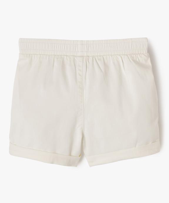 Short ample avec taille élastique en coton stretch fille vue3 - GEMO (ENFANT) - GEMO