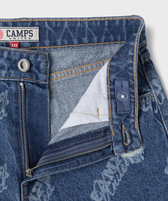 Short en jean avec inscriptions et marques d’usure fille - Camps United vue2 - CAMPS - GEMO