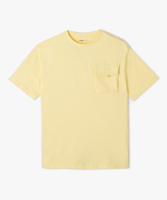 Tee-shirt garçon en coton flammé à manches courtes et poche poitrine vue1 - GEMO (JUNIOR) - GEMO