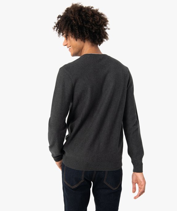 Pull homme col fantaisie effet 2 en 1 vue3 - GEMO (HOMME) - GEMO