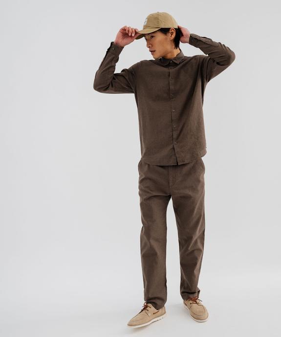 Pantalon en lin et coton coupe Regular homme vue3 - GEMO 4G HOMME - GEMO