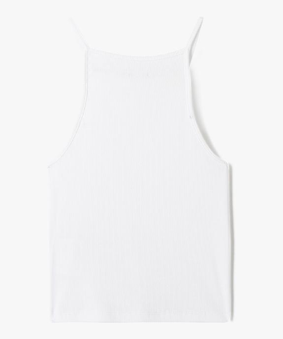 Débardeur fille côtelé à fines bretelles façon crop top vue3 - GEMO (JUNIOR) - GEMO
