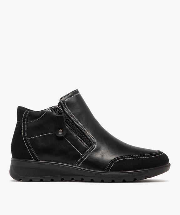Boots femme confort à double zip avec surpiqûres contrastantes vue1 - G'FLEX GEMO FOR GOOD - GEMO