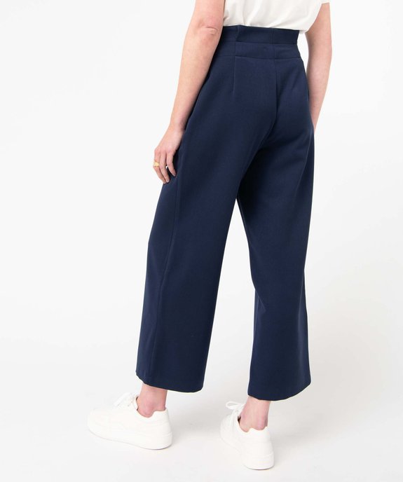 Pantacourt femme taille haute coupe ample vue3 - GEMO(FEMME PAP) - GEMO