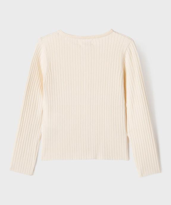 Gilet en maille côtelée coupe ajustée fille vue6 - GEMO 4G FILLE - GEMO