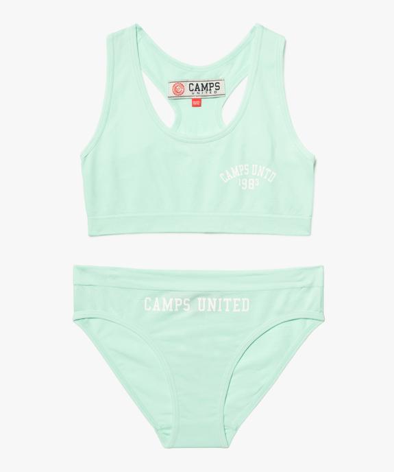 Ensemble fille 2 pièces : brassière + culotte en microfibre douce - Camps United vue1 - CAMPS UNITED - GEMO