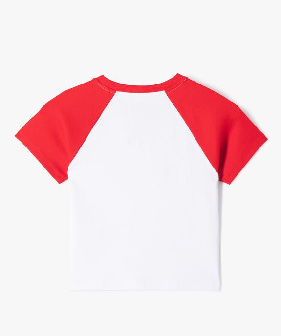 Tee-shirt manches courtes en maille côtelée coupe courte fille - Camps United vue4 - CAMPS - GEMO