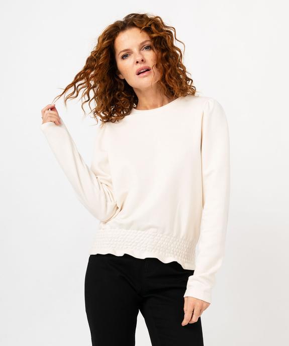 Sweat blousant à manches ballon femme vue1 - GEMO(FEMME PAP) - GEMO
