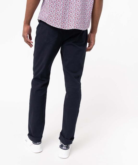 Pantalon homme slim uni en coton stretch vue3 - GEMO (HOMME) - GEMO