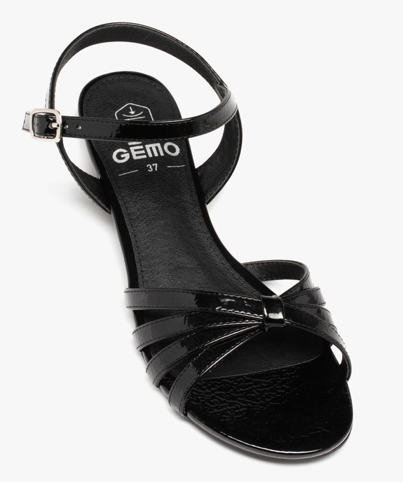 Sandales femme à petit talon et fines brides vernies vue5 - GEMO (CASUAL) - GEMO