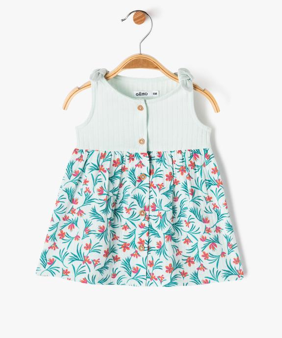 Ensemble 2 pièces bébé fille robe et culotte en coton vue2 - GEMO(BB COUCHE) - GEMO