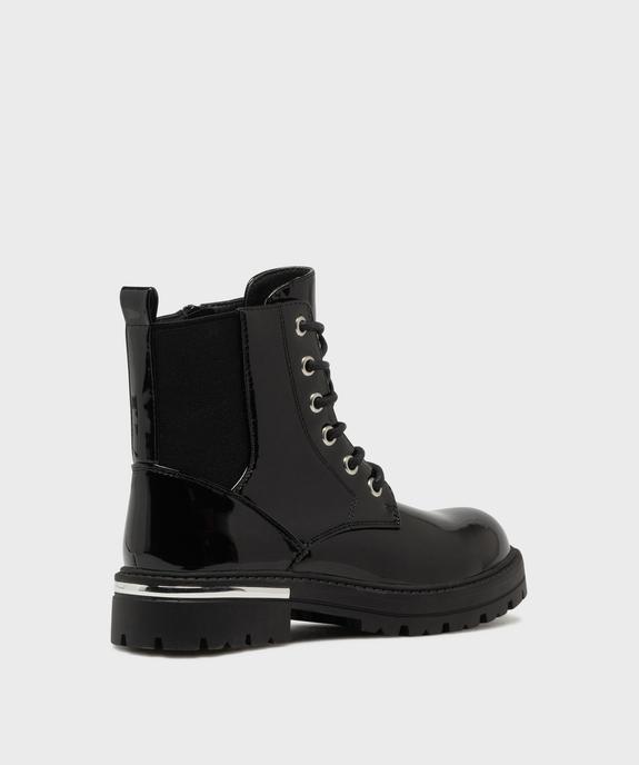 Boots crantées vernies avec zip et élastique fille vue4 - LOVELY WINGS - GEMO