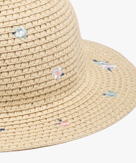 Chapeau de paille à motifs fleuris bébé fille vue2 - GEMO (ACCESS) - GEMO