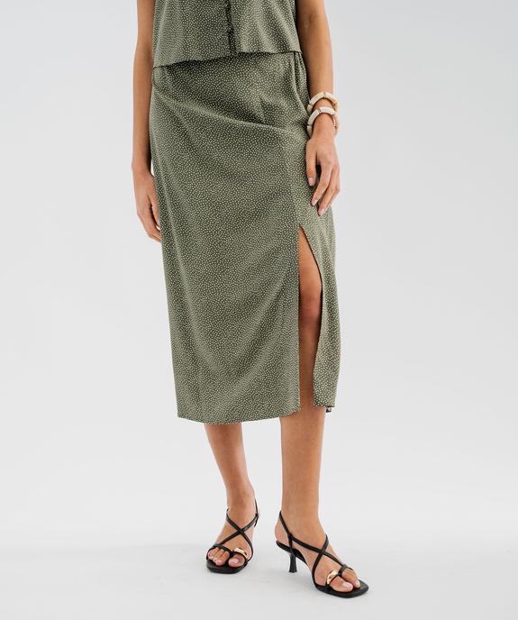 Jupe à taille élastiquée en viscose fluide imprimée femme vue1 - GEMO 4G FEMME - GEMO